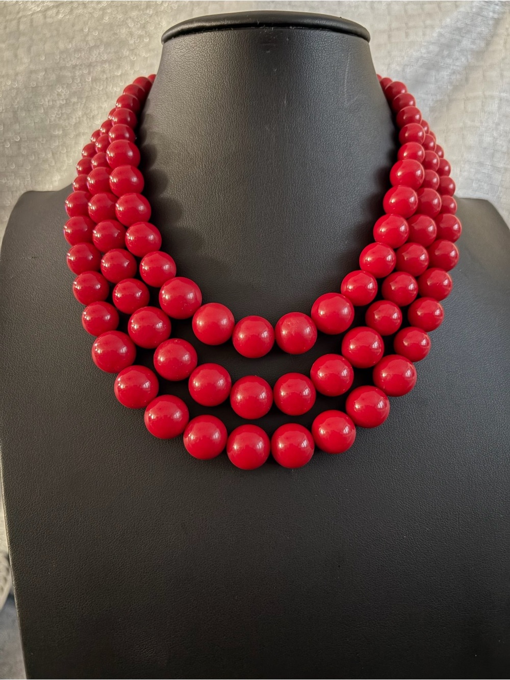 Vintage Napier Red Multi-Strand Beaded Necklace - Women Jewelry